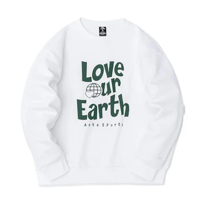 Anta Lifestyle Fleece Crewneck Sweatshirt Unisex Colorblock Snowflake White 952248713-1