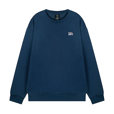Anta Lifestyle Fleece Knit Sweatshirt Navy Unisex Casual Pullover 972348711-7
