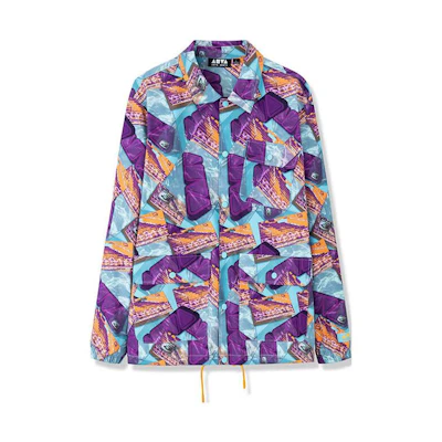 Anta Lifestyle Full-Print Single-Breasted Purple Jacket for Men 152328605-1
