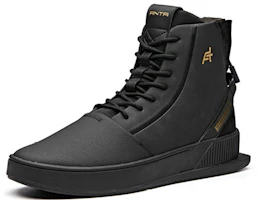 Lookbook Anta安踏 生活系列 皮質 輕便舒適 高筒休閒板鞋 黑金