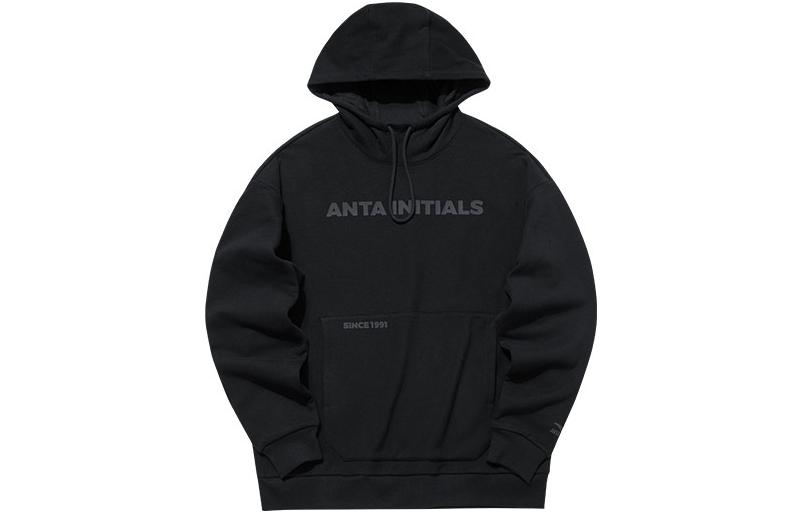 Anta Lifestyle Hoodie Black - Letter Print, Kangaroo Pocket, Drawstring, Wear 952148720-3