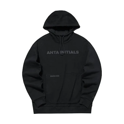 Anta Lifestyle Hoodie Black - Letter Print, Kangaroo Pocket, Drawstring, Wear 952148720-3