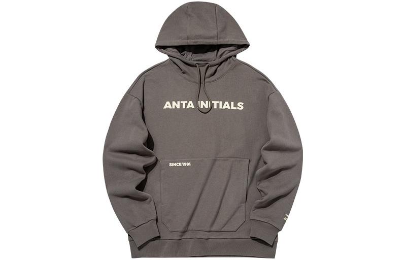 Anta Lifestyle Hoodie Kangaroo Pocket Brown Long Sleeve Sweatshirt 952148720-2