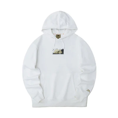 Anta Lifestyle Hoodie Snowflake White Letter Print Drawstring Pullover 152238714-2