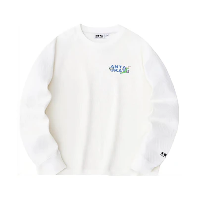 Anta Lifestyle Ivory White Crewneck Pullover Sweatshirt 152418714-1