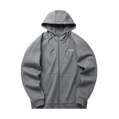Anta Lifestyle Knit Loose Fit Fleece Hoodie Jacket Winter Oxidized Gray 152148713R-3