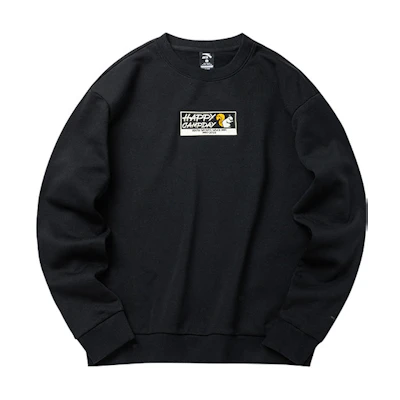 Anta Lifestyle Letter Embroidery Crewneck Pullover Sweatshirt Black (Unisex) 952218731-4