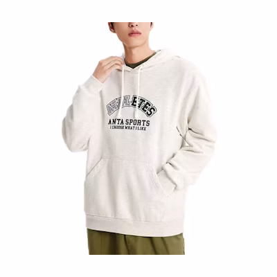 Anta Lifestyle Letter Hoodie Pullover Unisex Grey 952348704-1