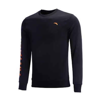 Anta Lifestyle Letter Logo Print Crewneck Long Sleeve Sweatshirt Black () 952218761-2