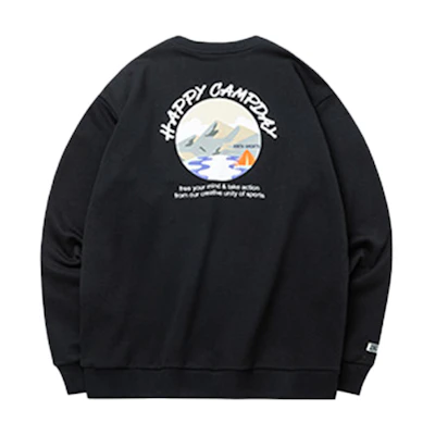 Anta Lifestyle Letter Logo Printed Crewneck Sweatshirt Unisex - Black 952218732-3