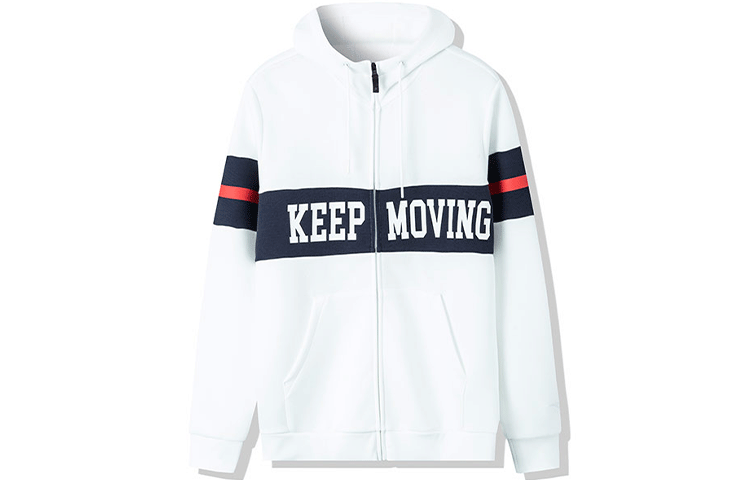 Anta Lifestyle Letter Print Colorblock Hooded Jacket White () 152118726-1