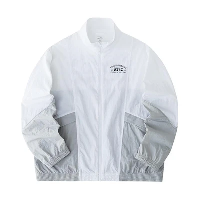 Anta Lifestyle Letter Print Colorblock Zip Jacket Snowflake White 152428603S-1