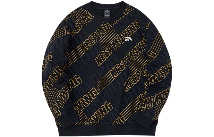 Anta Lifestyle Letter Print Crewneck Sweatshirt Unisex Basic Black 152318706-2