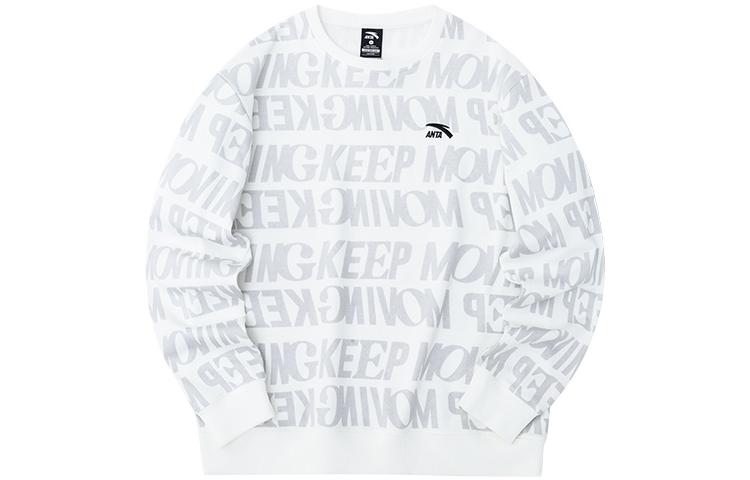 Anta Lifestyle Letter Print Crewneck Sweatshirt Unisex White 152238709-1