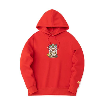 Anta Lifestyle Lion Embroidered Hoodie Unisex Red 152318713-1