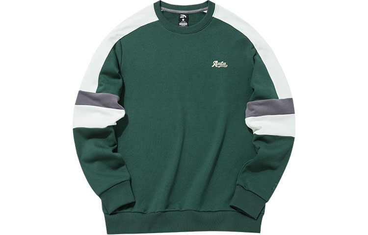 Anta Lifestyle Logo Crewneck Pullover Sweatshirt Pond Green - 952138730-2
