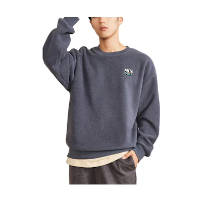Anta Lifestyle Logo Crewneck Sweatshirt Unisex Grey 952248704-4