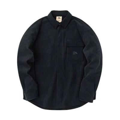 Anta Lifestyle Logo Polo Collar Button Jacket Unisex Black 172248771-2
