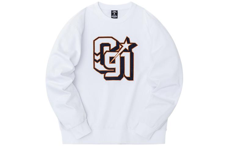 Anta Lifestyle Logo Print Fleece Pullover Sweatshirt Unisex White 152248725-1
