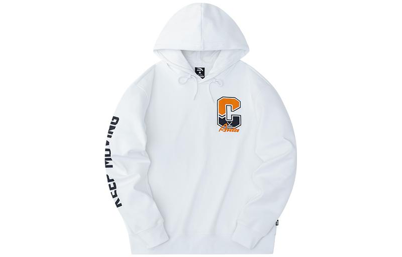 Anta Lifestyle Logo Print Hoodie Sweatshirt Snow White 152248701-1