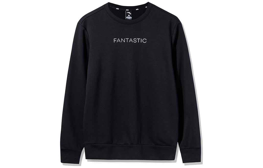 Anta Lifestyle Logo Print Pullover Long-Sleeve Sweatshirt Black () 95738719-2