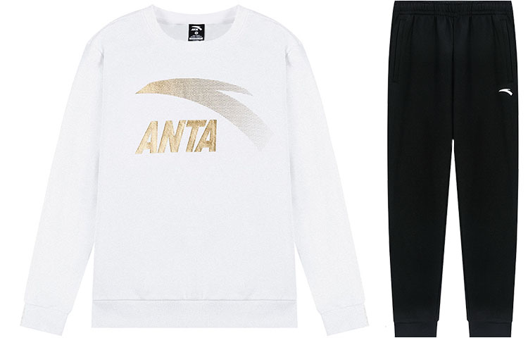 Anta Lifestyle Logo Print Sweatshirt & Jogger Set - Casual Sportswear 9522187558