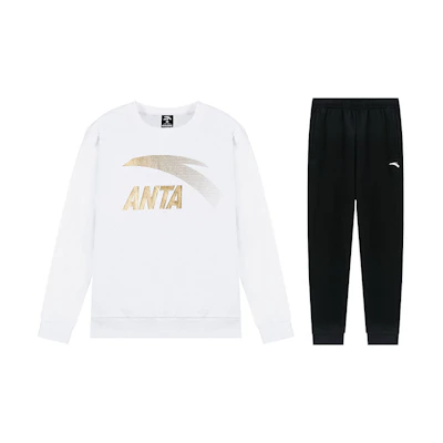 Anta Lifestyle Logo Print Sweatshirt & Jogger Set - Casual Sportswear 9522187558