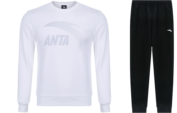 Anta Lifestyle Logo Sweatshirt and Joggers Set - Casual Sport Outfit 9522187554