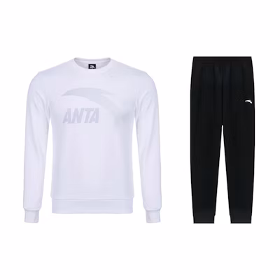 Anta Lifestyle Logo Sweatshirt and Joggers Set - Casual Sport Outfit 9522187554