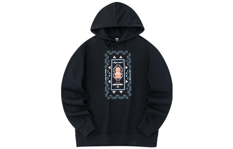 Anta Lifestyle Minimalist Print Hoodie Unisex - Basic Black 172238716-1