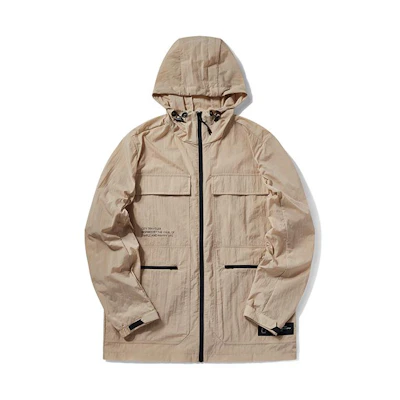 Anta Lifestyle Multi-Pocket Zip-Up Hooded Jacket Light Khaki 95019611-1