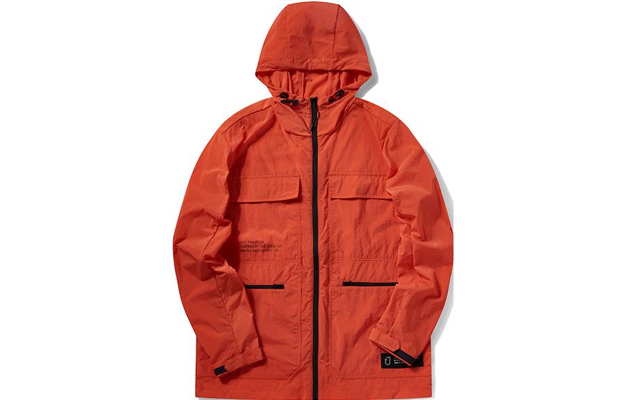 Anta Lifestyle Multi-Pocket Zipper Hoodie Jacket Orange - Series 95019611-2