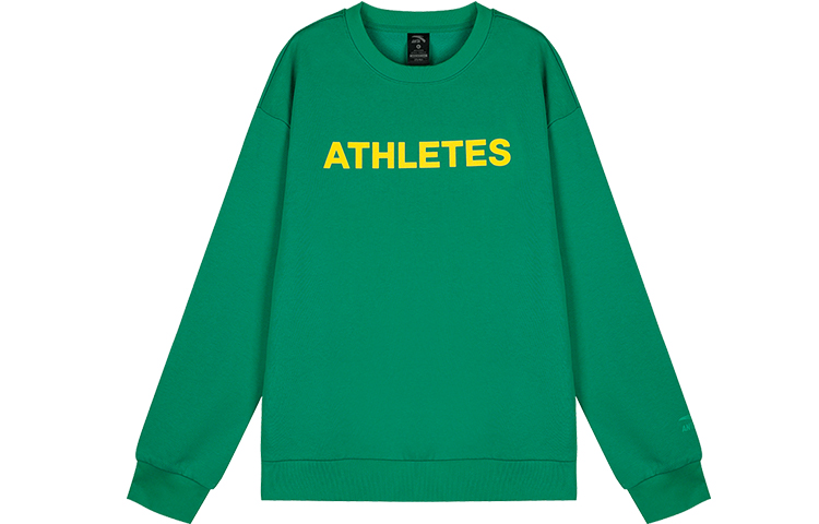 Anta Lifestyle Oversized Letter Print Crewneck Sweatshirt Unisex Retro Green 972348713-7