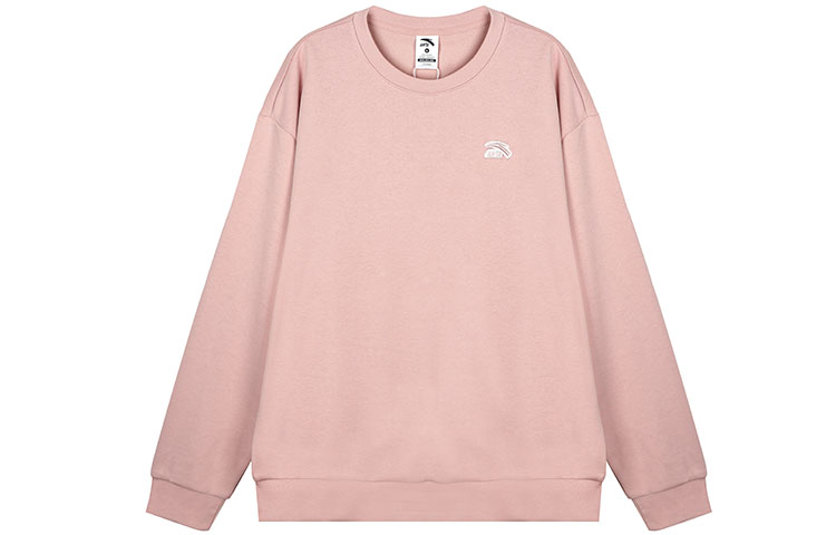 Anta Lifestyle Plain Crewneck Pullover Sweatshirt Unisex Hibiscus Pink 972348710-5