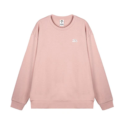 Anta Lifestyle Plain Crewneck Pullover Sweatshirt Unisex Hibiscus Pink 972348710-5