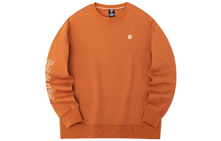 Anta Lifestyle Pullover Crewneck Sweatshirt Unisex Orange with Chinese Print 952238711-2