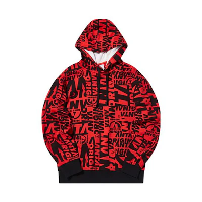 Anta Lifestyle Pullover Hoodie Red Letter Print Long Sleeve 152018794-2