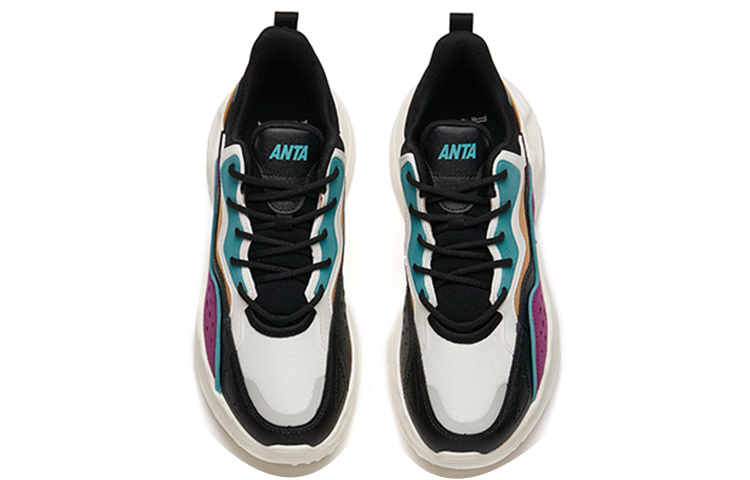 Shop Anta Serie Lifestyle 'Zapatillas Negro Blanco Púrpura Dad Shoe' 112148812-3