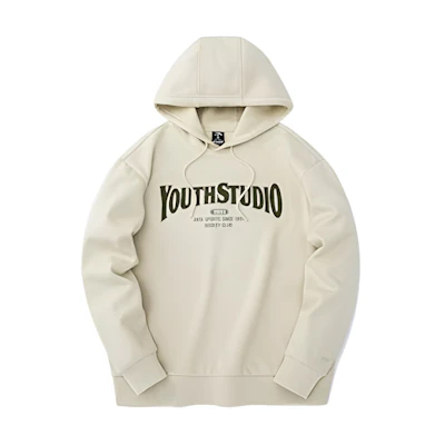 Anta Lifestyle Series Beige Logo Print Pullover Hoodie Unisex 952248702-1