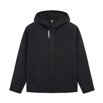 Anta Lifestyle Series Black Zip-up Hooded Jacket with Long Sleeves 952148658-2