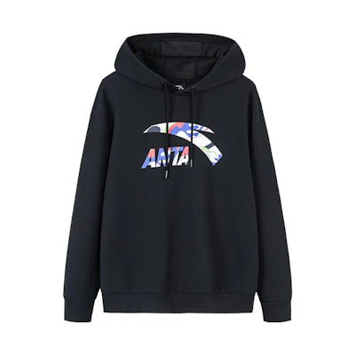 Anta Lifestyle Series Camo Print Hoodie Black Unisex 952238720-2