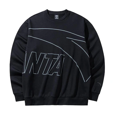 Anta Lifestyle Series Casual Comfy Breathable Sweatshirt - Basic Black 952438703-5