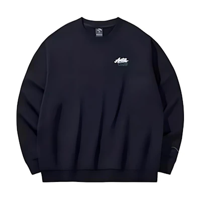 Anta Lifestyle Series Casual Crewneck Pullover Sweatshirt Basic Black 952448706-3