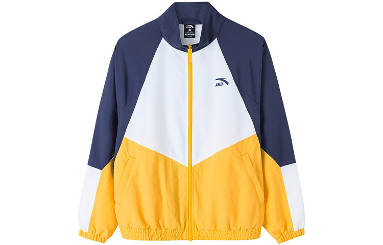 Anta Lifestyle Series Colorblock Letter Print Jacket Yellow - 152138603-2