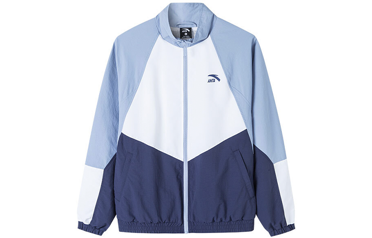 Anta Lifestyle Series Colorblock Letter Print Jacket Coastal Blue Fall 152138603-1