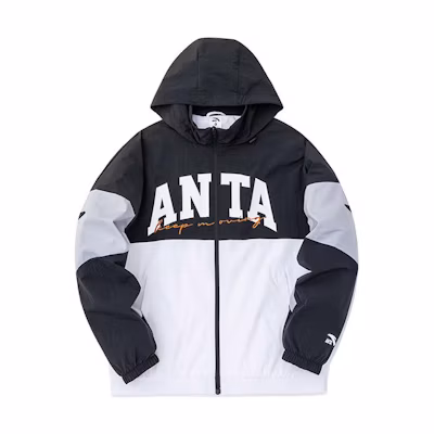 Anta Lifestyle Series Colorblock Logo Print Hoodie Jacket Unisex Snow White 152318604-1