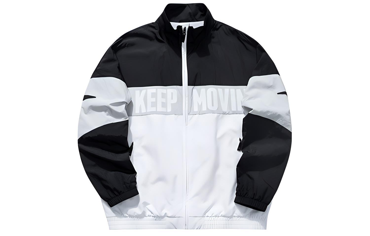 Anta Lifestyle Series Colorblock Loose Track Jacket - Black 152118614-4