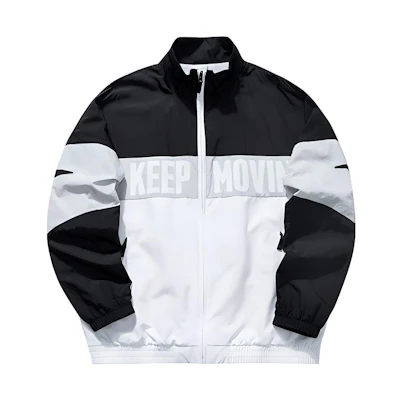 Anta Lifestyle Series Colorblock Loose Track Jacket - Black 152118614-4