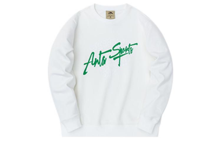 Anta Lifestyle Series Fleece Crewneck Sweatshirt Unisex White Letter Print 172248769-1