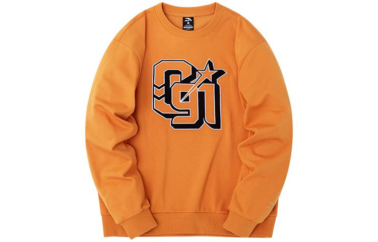 Anta Lifestyle Series Fleece Pullover Logo Sweatshirt Unisex Orange 152248725-3